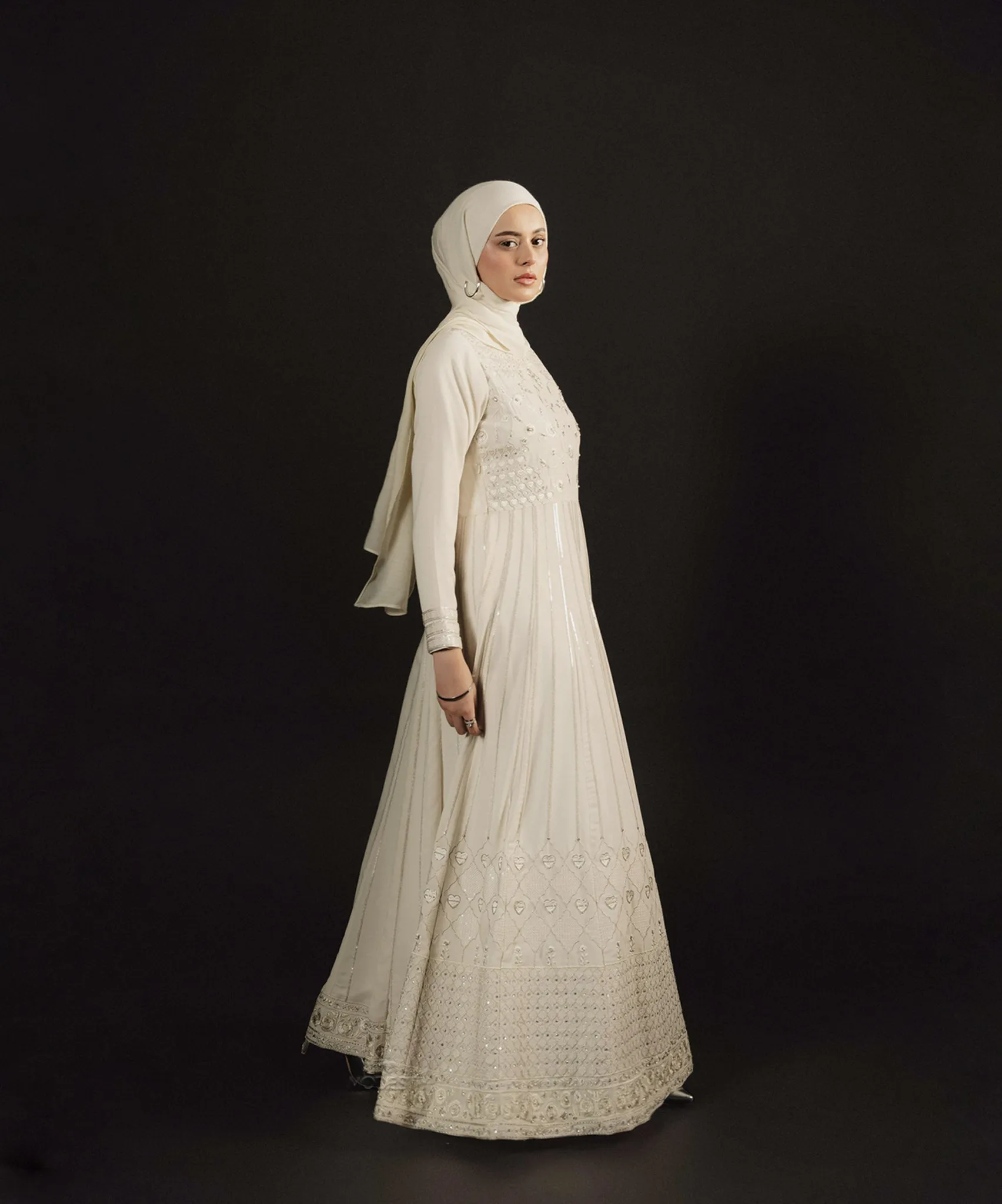 Izel Classic White Panel Dress
