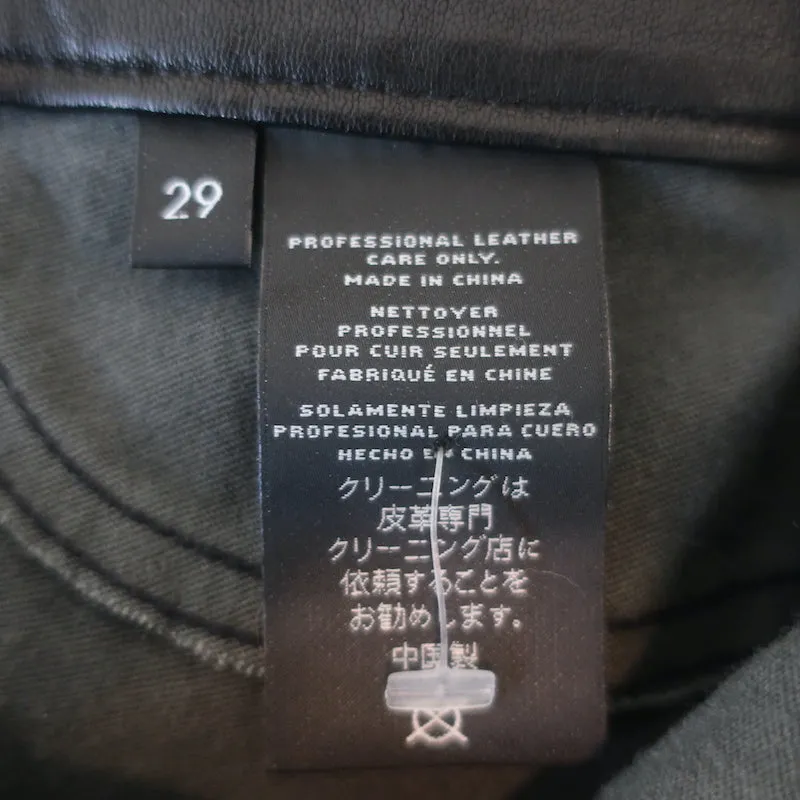 J Brand L8001 Leather Leggings Black Size 29 Skinny Pants