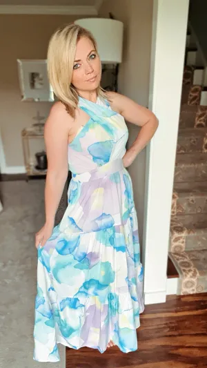 James Floral Halter Dress