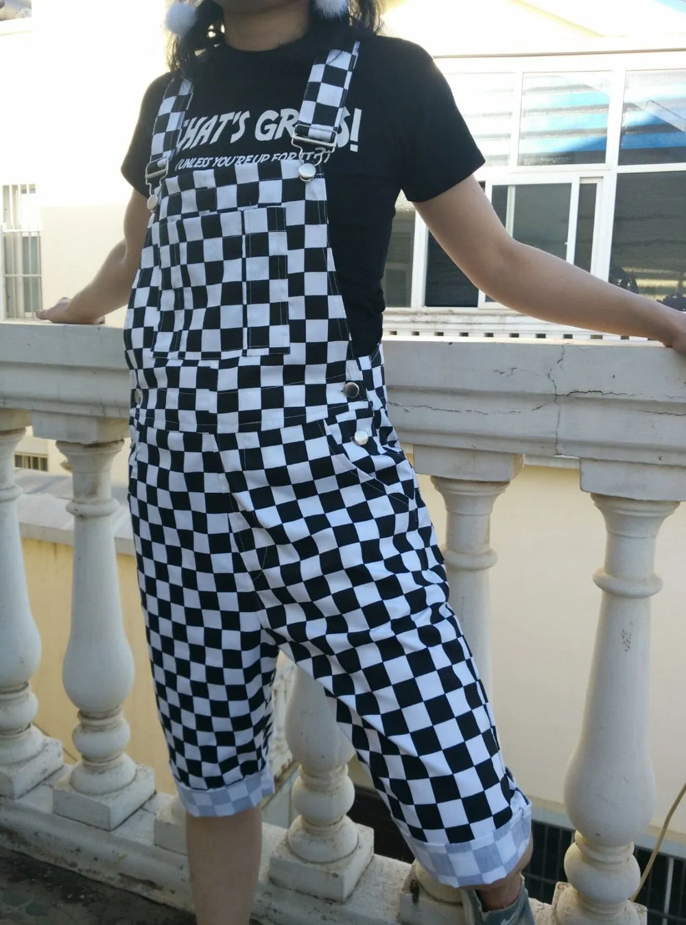 Janessa Checkerboard Plaid Jumpsuit Overalls