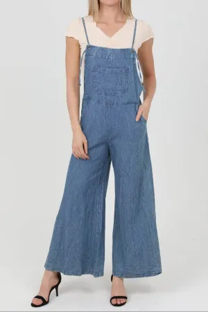 Jeanna Denim Flare Overalls