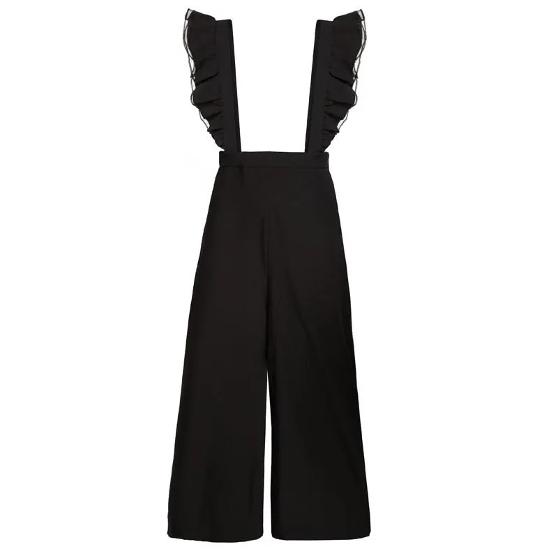 Jennifer Black Ruffle Sleeve Jumpsuit