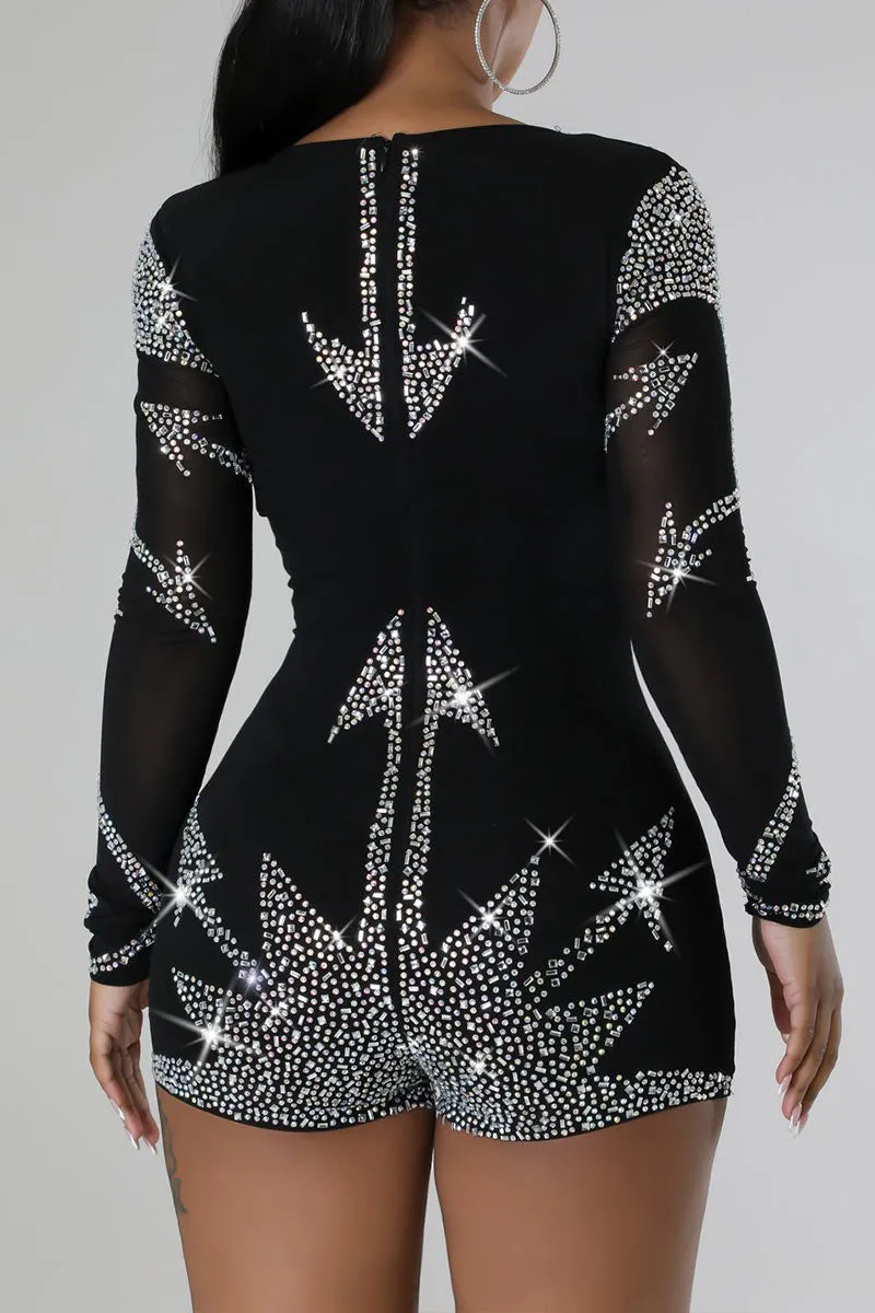JH644 Rhinestones Party Rompers