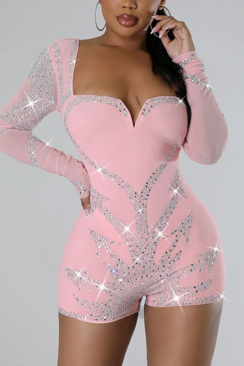 JH644 Rhinestones Party Rompers