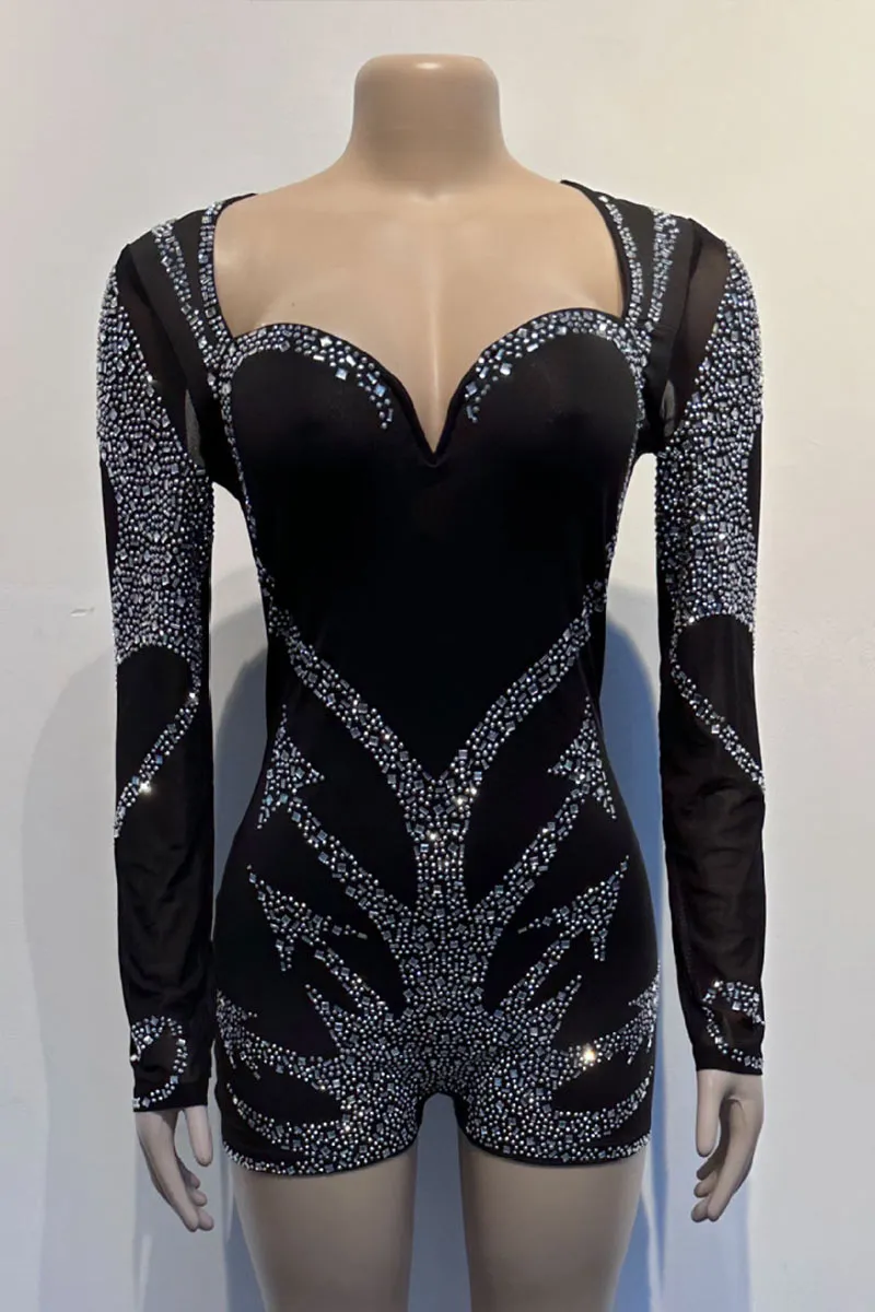 JH644 Rhinestones Party Rompers