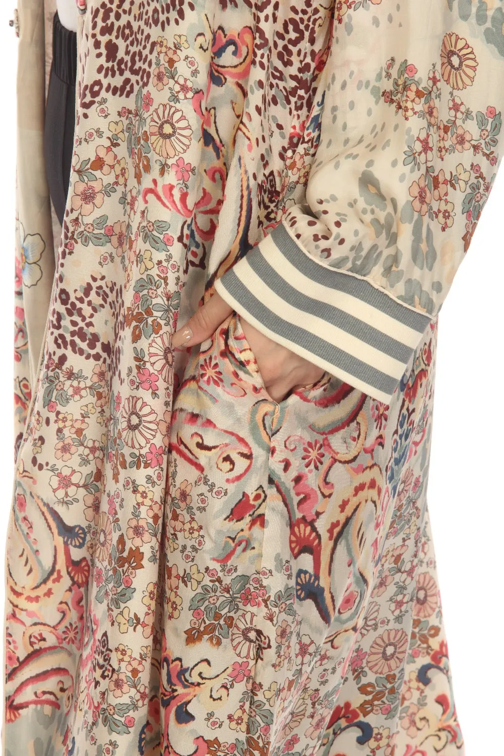 Johnny Was Jungle Paisley Harmony Silk Printed Reversible Kimono Boho Chic C45623B1