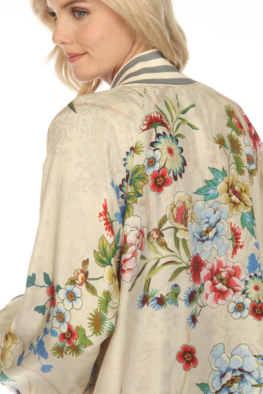 Johnny Was Jungle Paisley Harmony Silk Printed Reversible Kimono Boho Chic C45623B1
