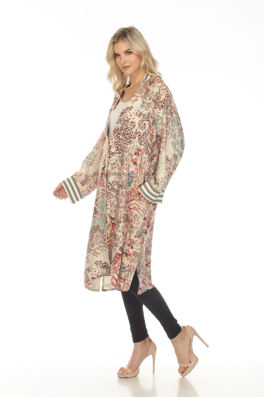 Johnny Was Jungle Paisley Harmony Silk Printed Reversible Kimono Boho Chic C45623B1
