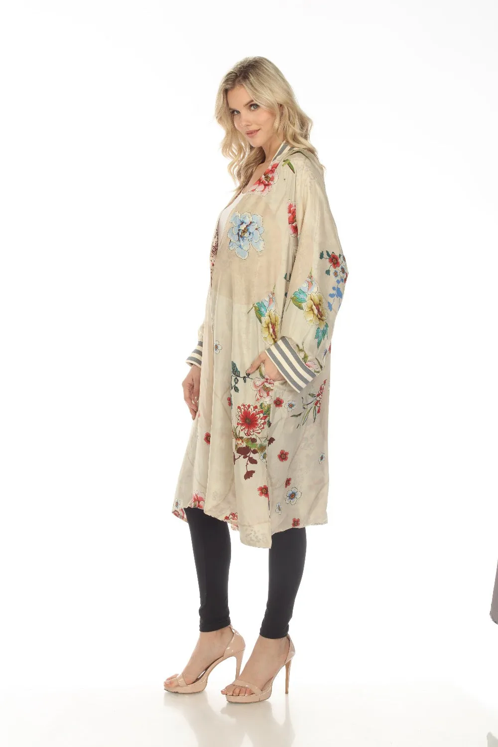 Johnny Was Jungle Paisley Harmony Silk Printed Reversible Kimono Boho Chic C45623B1