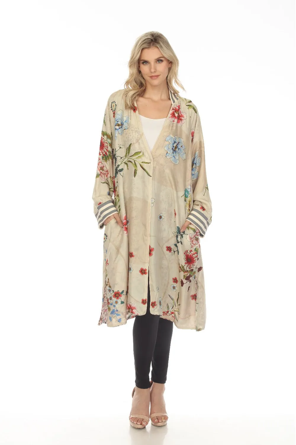 Johnny Was Jungle Paisley Harmony Silk Printed Reversible Kimono Boho Chic C45623B1