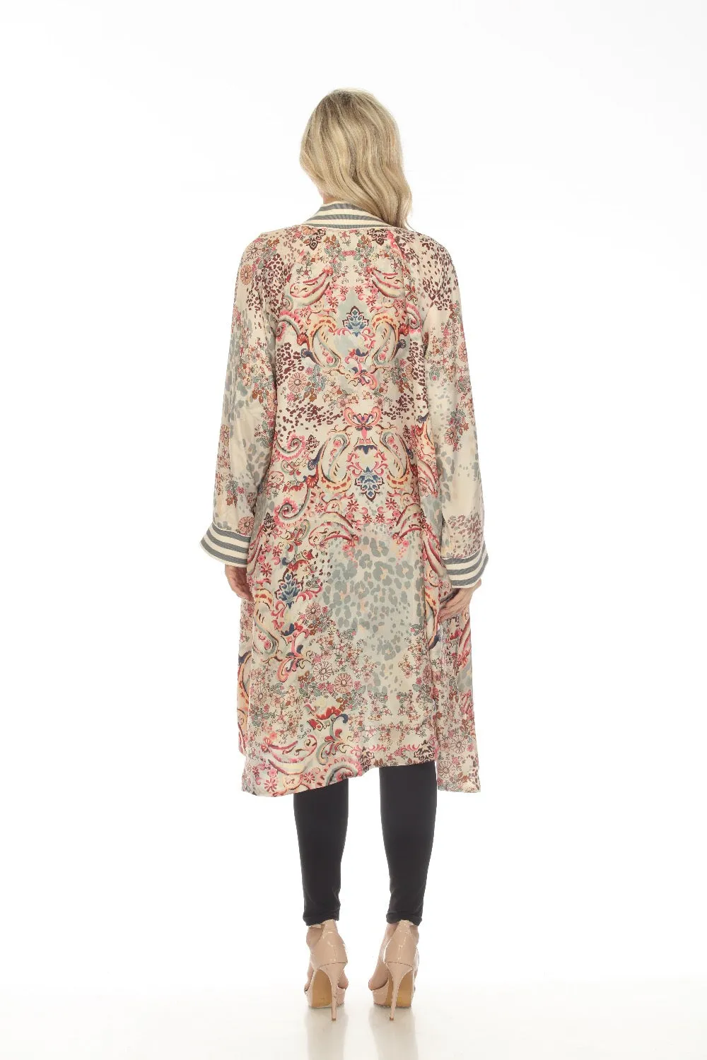 Johnny Was Jungle Paisley Harmony Silk Printed Reversible Kimono Boho Chic C45623B1
