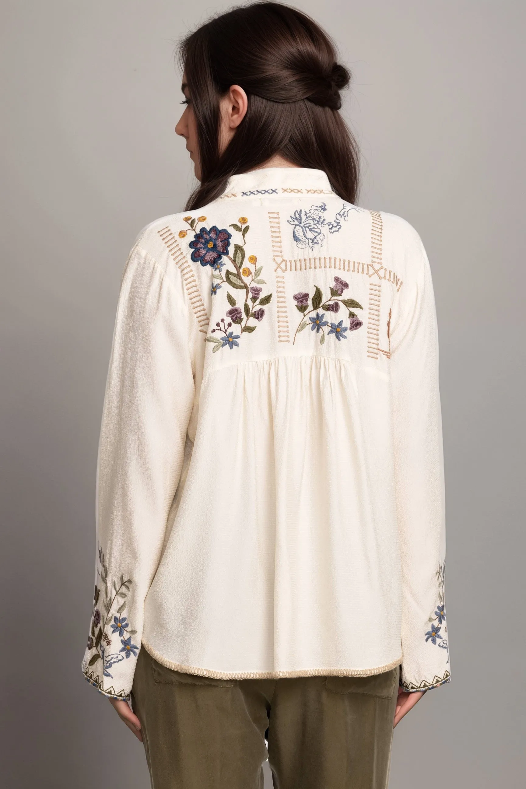Johnny Was Mabel Embroidered Blouse C17523 *