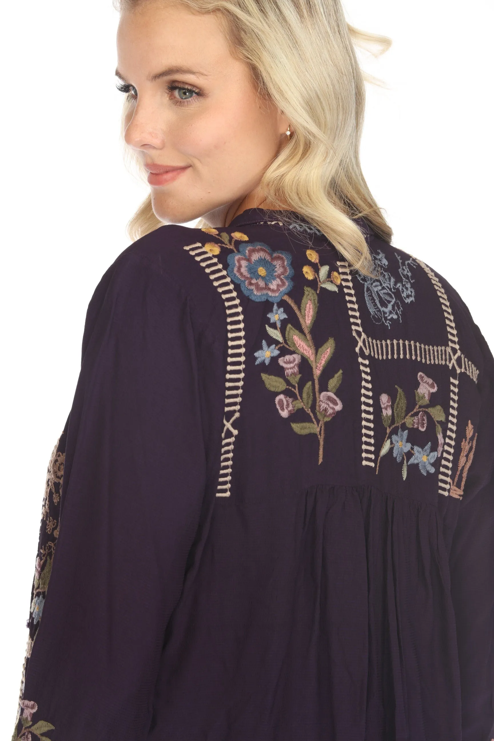 Johnny Was Mabel Embroidered Blouse C17523 *