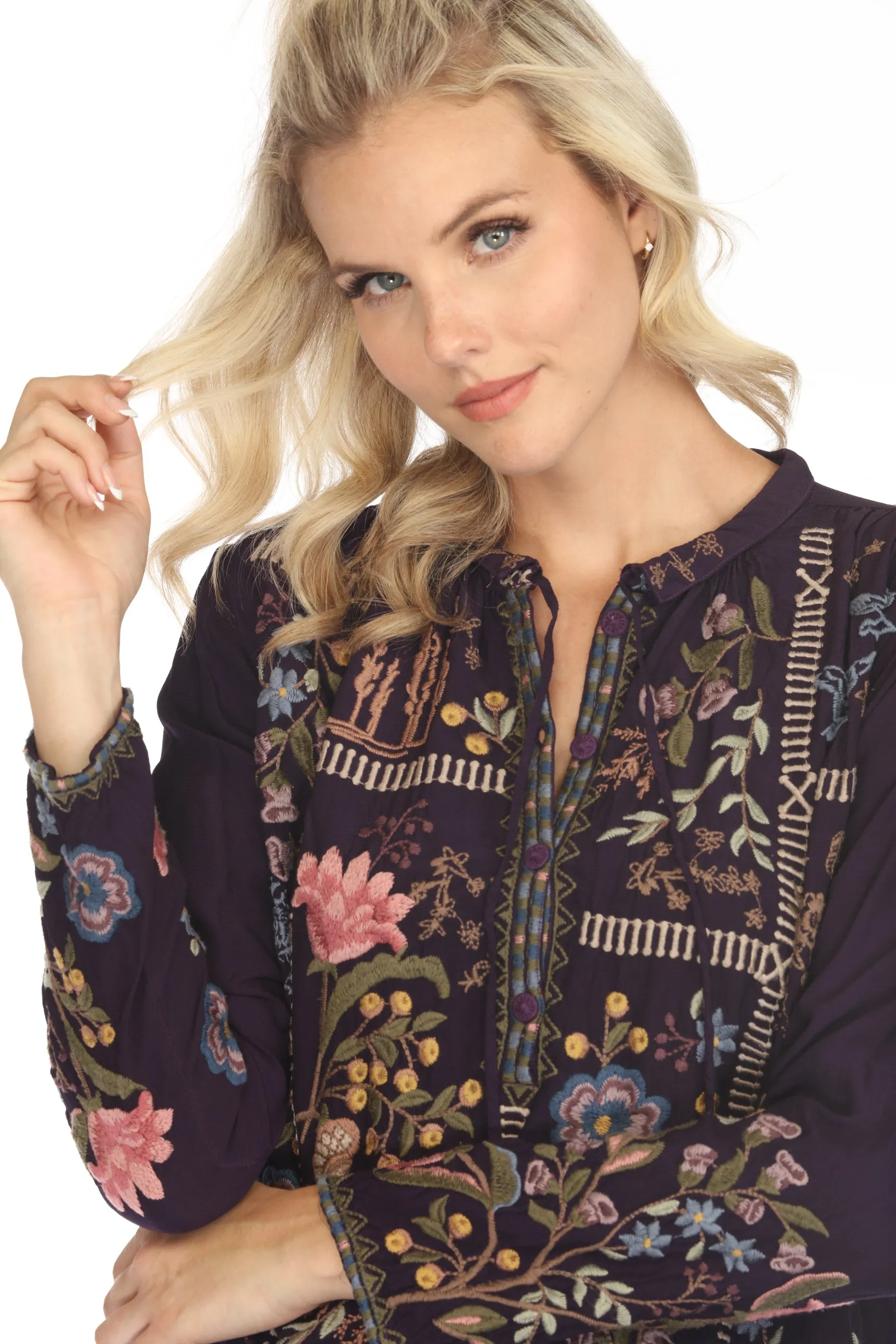 Johnny Was Mabel Embroidered Blouse C17523 *