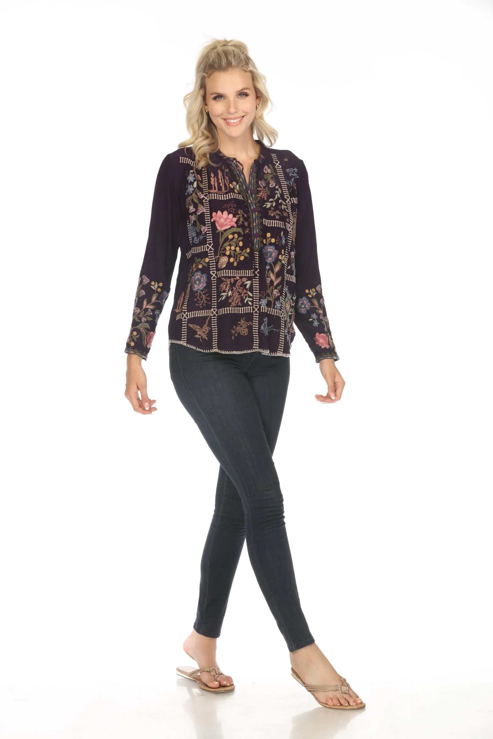 Johnny Was Mabel Embroidered Blouse C17523 *
