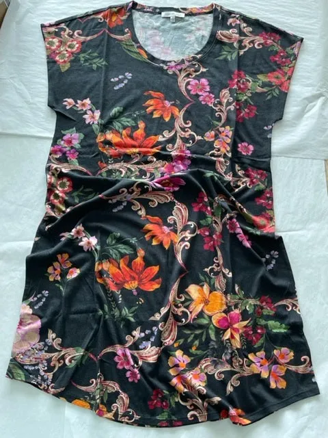 Johnny Was Pocca PJ Set Sleepwear Home Lounge Top Black Pajama Floral Pant XXL NEW