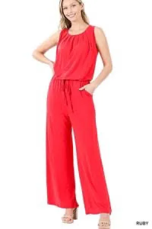 Jump for Joy Jumpsuit in Red