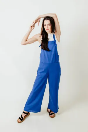 Jumpsuit with Knot Straps for Women in Blue | NP70238-BLUE