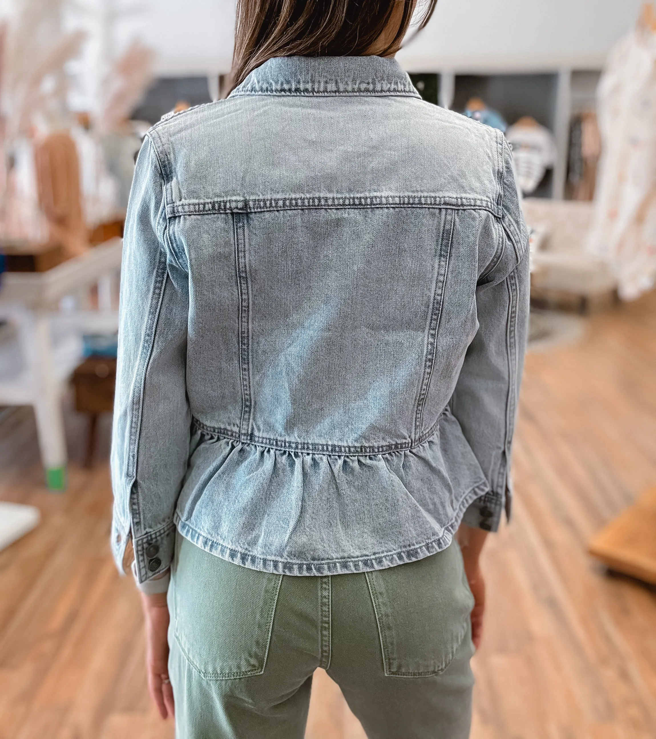 Kancan Peplum Denim Jacket