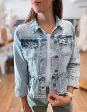 Kancan Peplum Denim Jacket