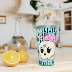 Kawaii Pastel Goth Kitty Skull Tumbler
