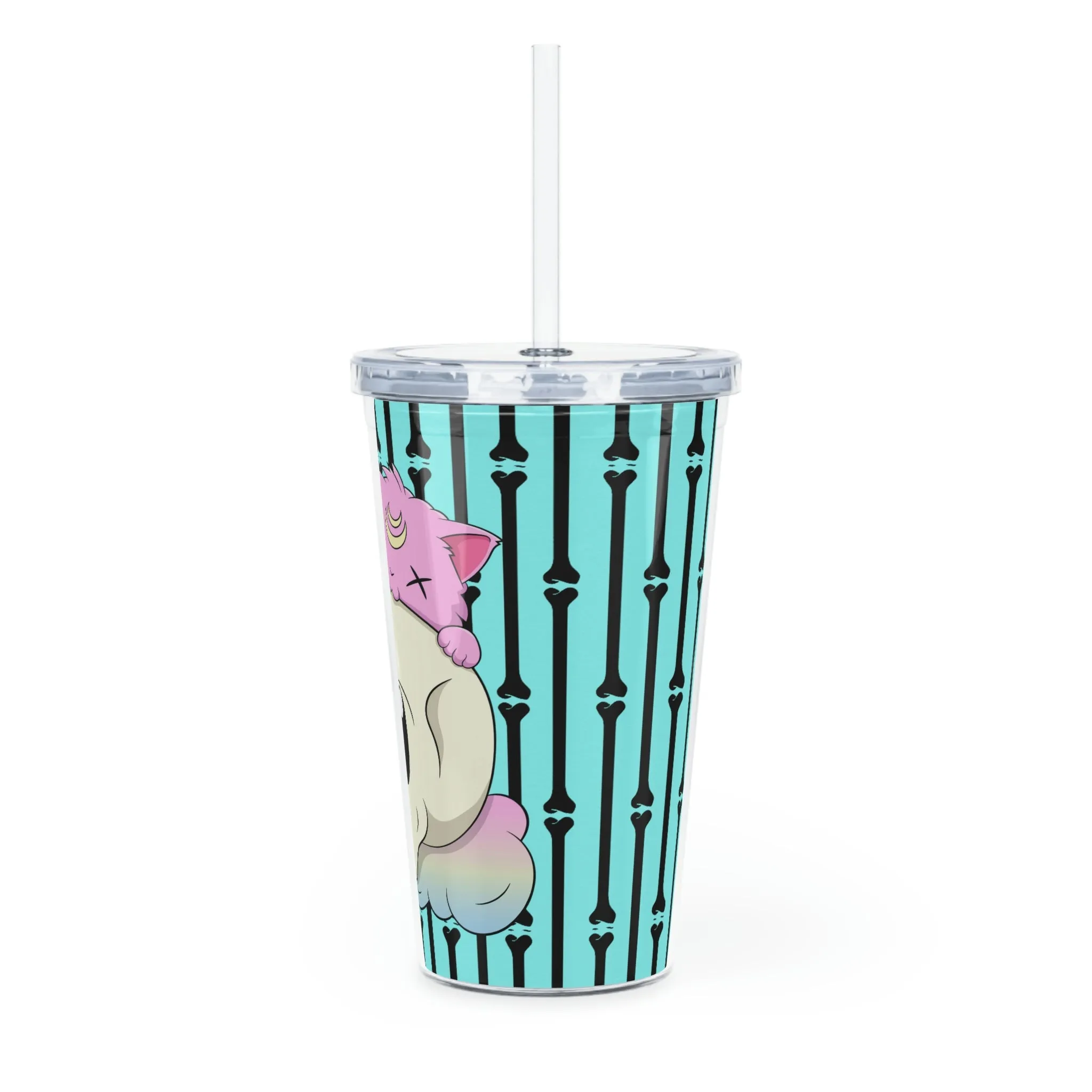 Kawaii Pastel Goth Kitty Skull Tumbler