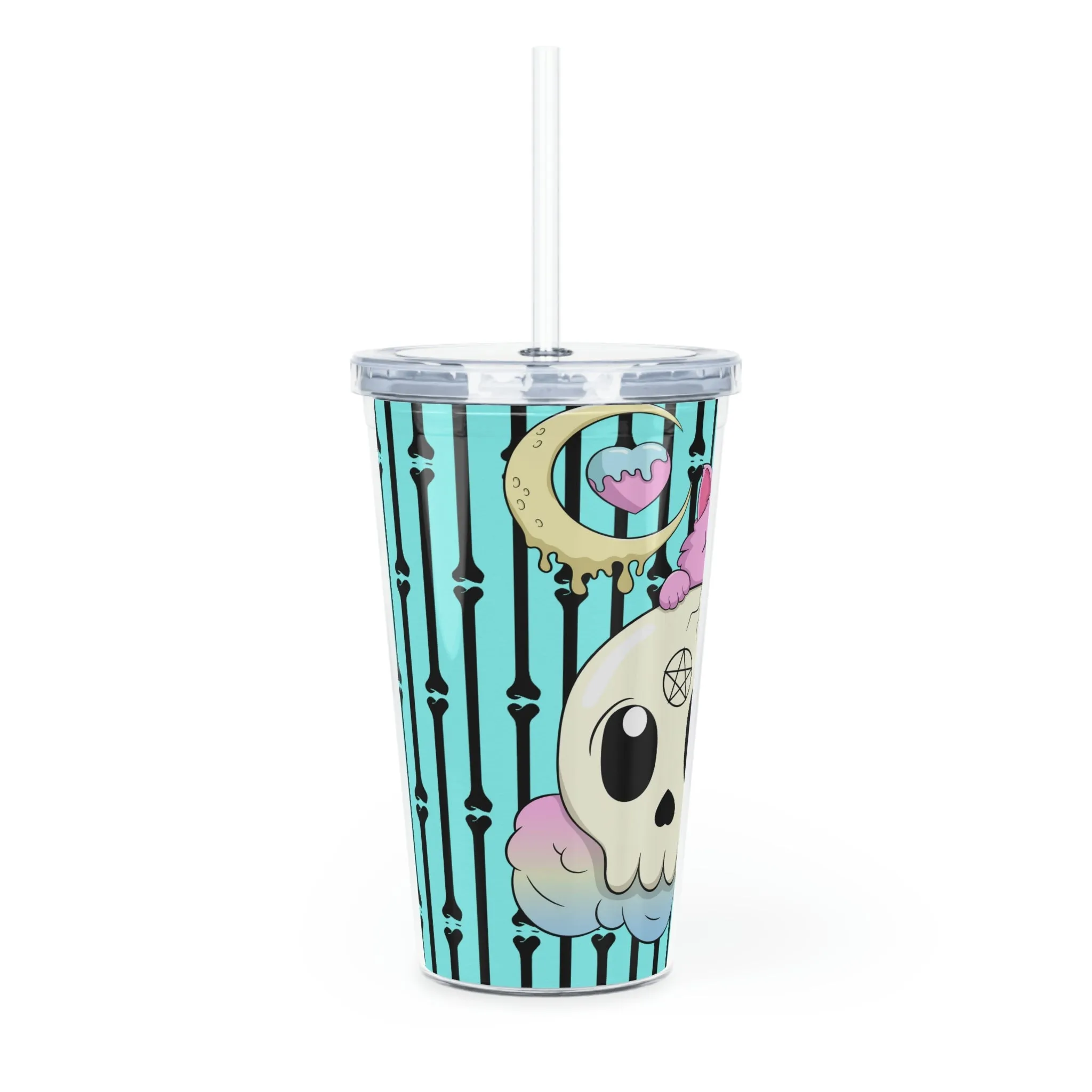 Kawaii Pastel Goth Kitty Skull Tumbler