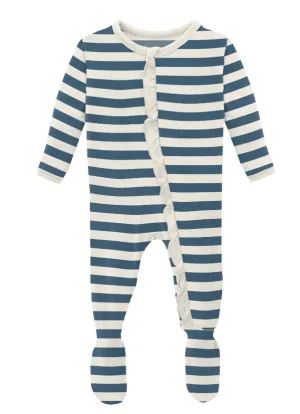 Kickee Pants Nautical Stirped Ruffle Footie