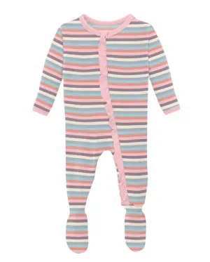 Kickee Pants Striped Footie with Zipper