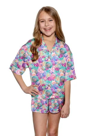 Kids Silky Disco - Short Sleeve with Shorts Pajama Set