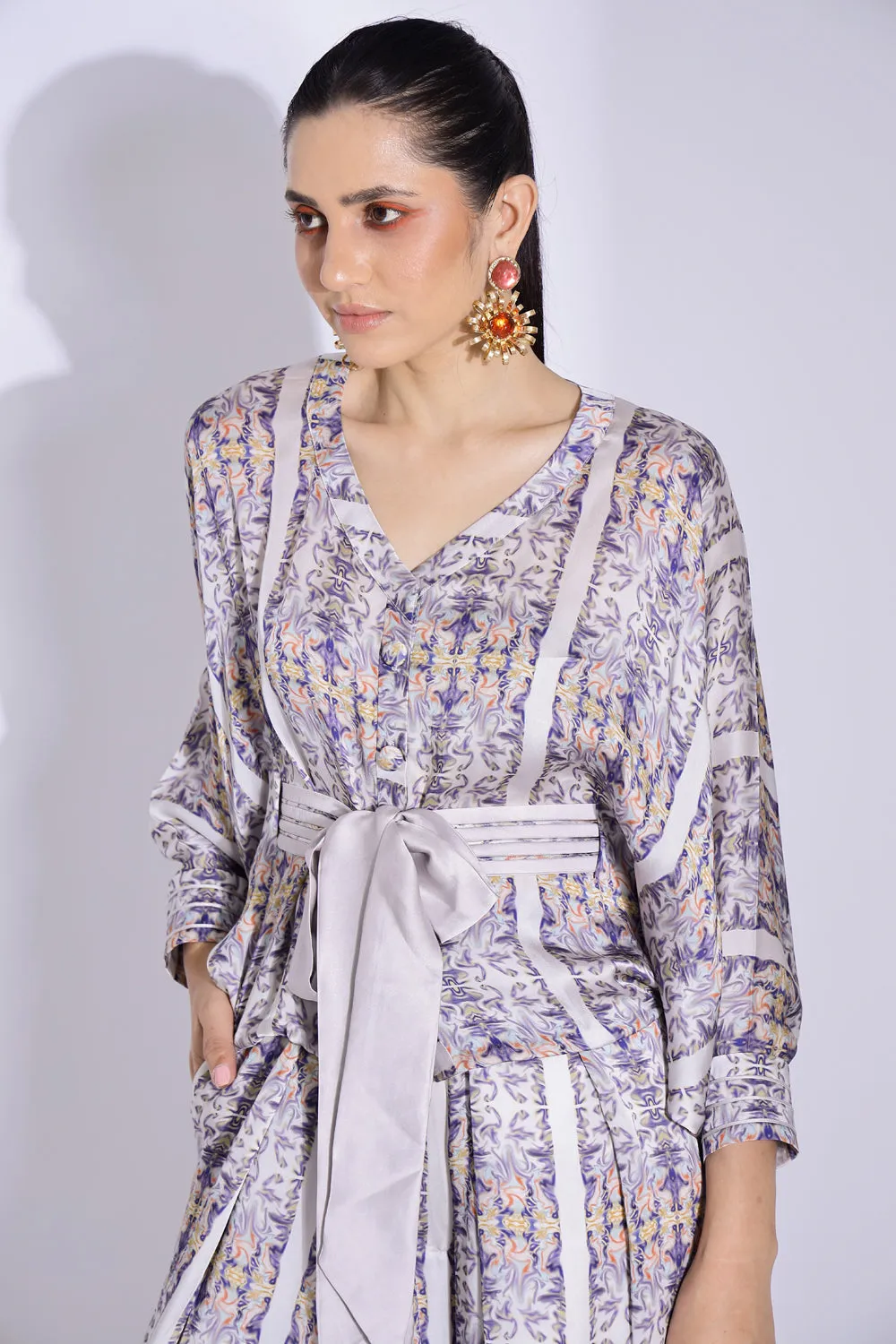 Kimono Shirt And Pleated Pants