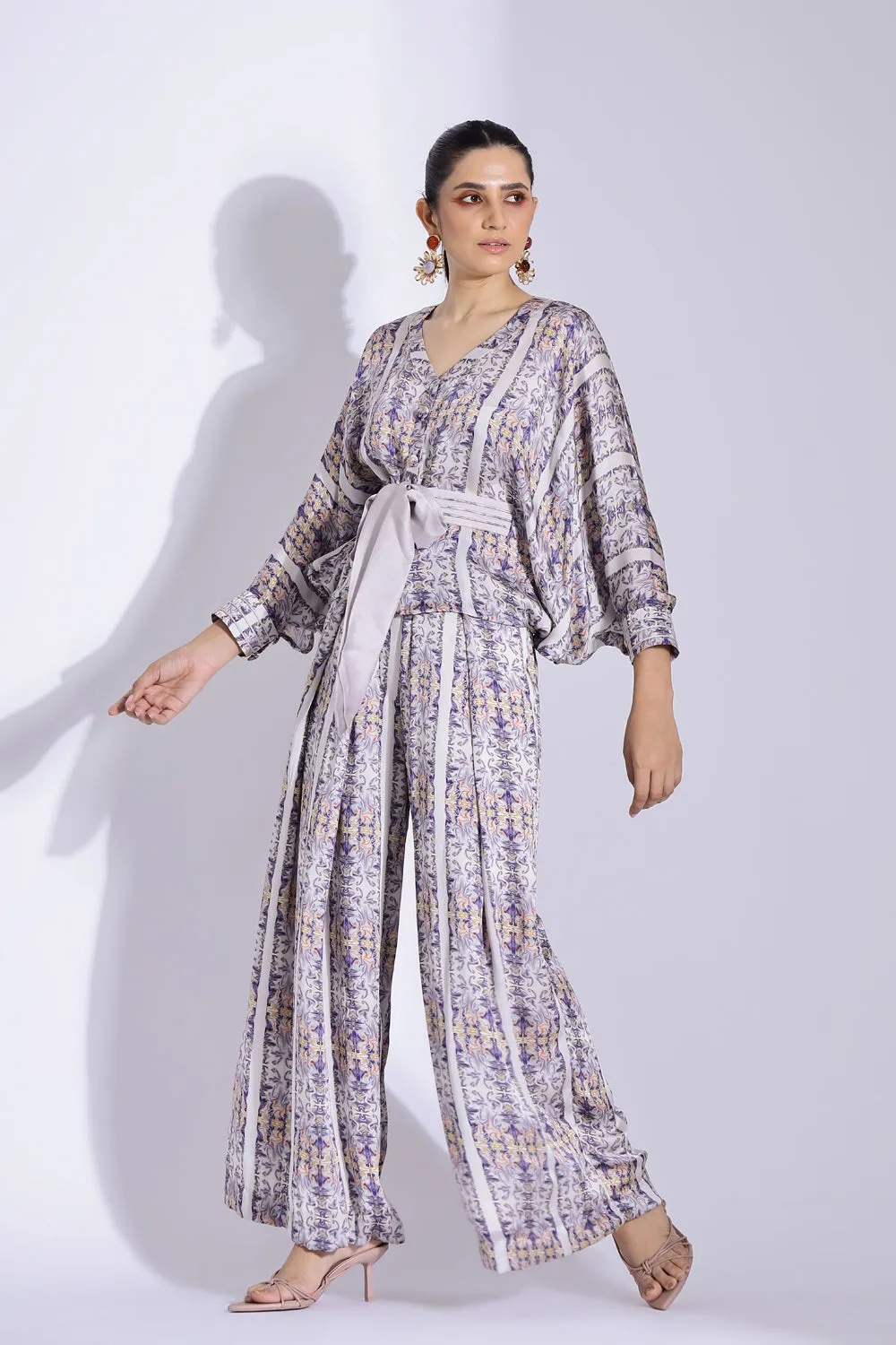 Kimono Shirt And Pleated Pants