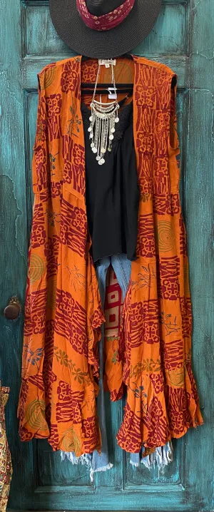 Kimono Vest Kantha Bae orange/red multi
