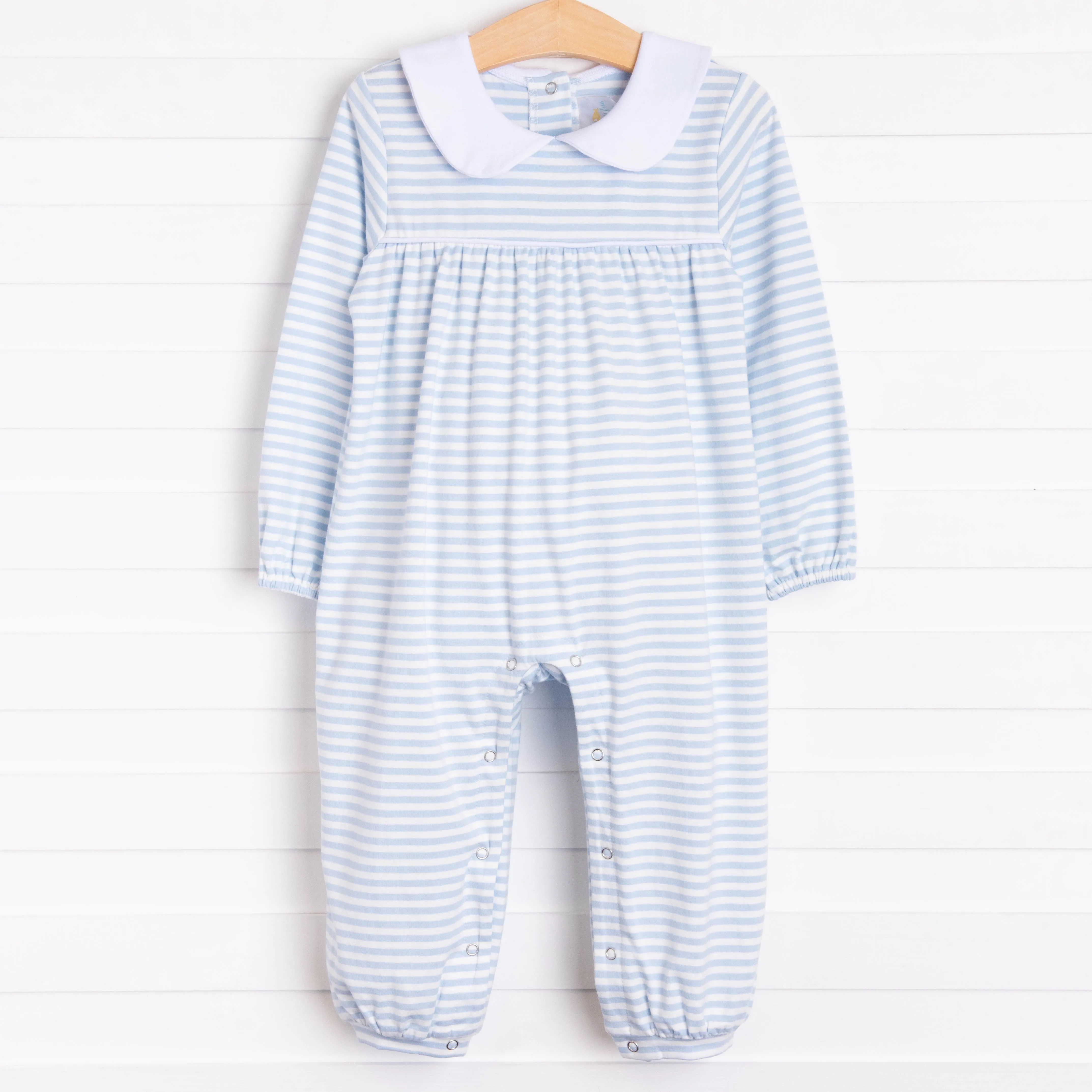 Kingston Romper, Light Blue Stripe