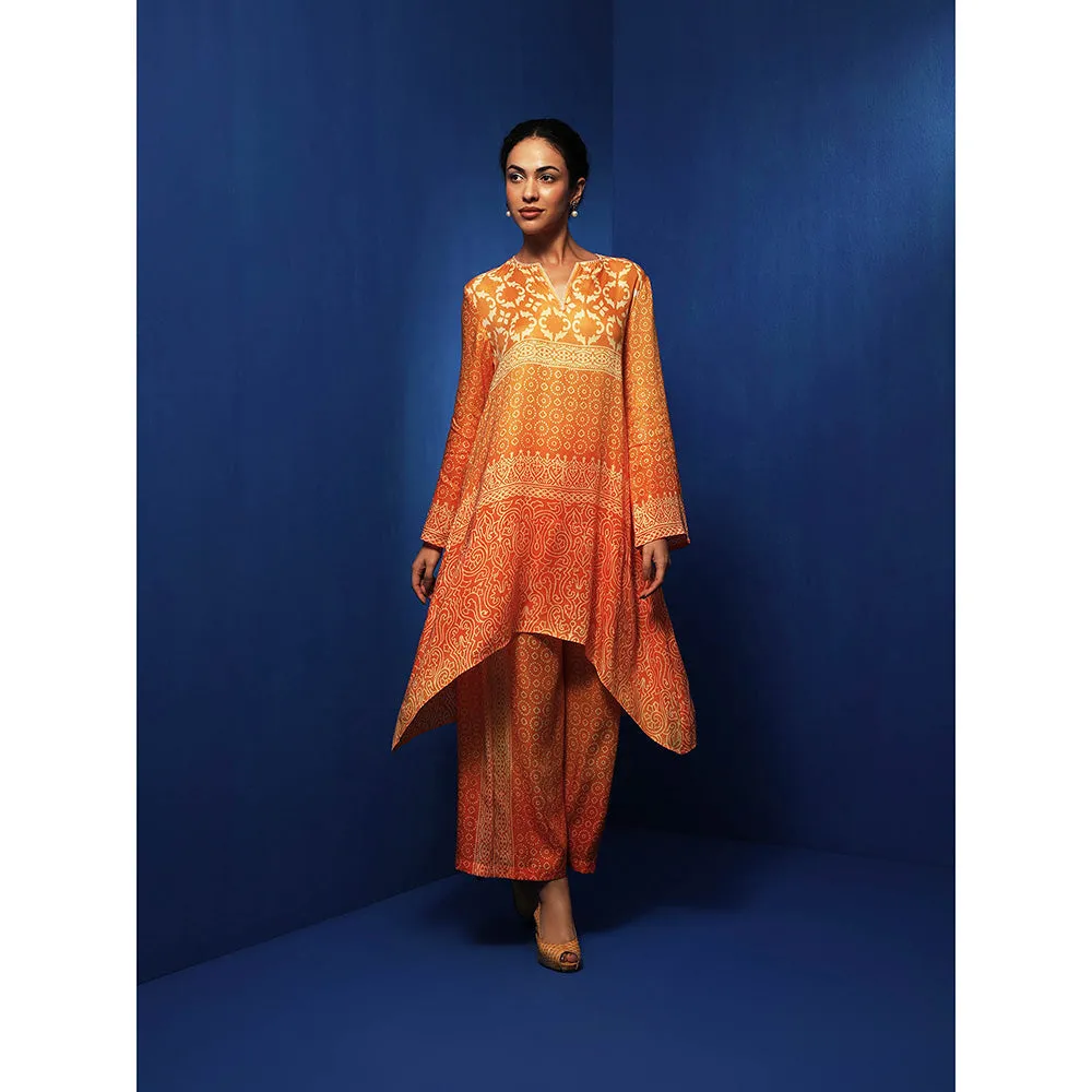 Krishna Mehta Orange Printed Palazzo