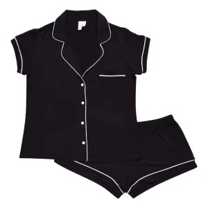 Kyte Baby Women's Short Sleeve Pajama Set - Midnight with Cloud Trim