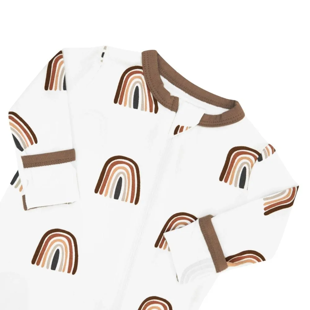 Kyte Baby Zippered Romper - Coffee Rainbow