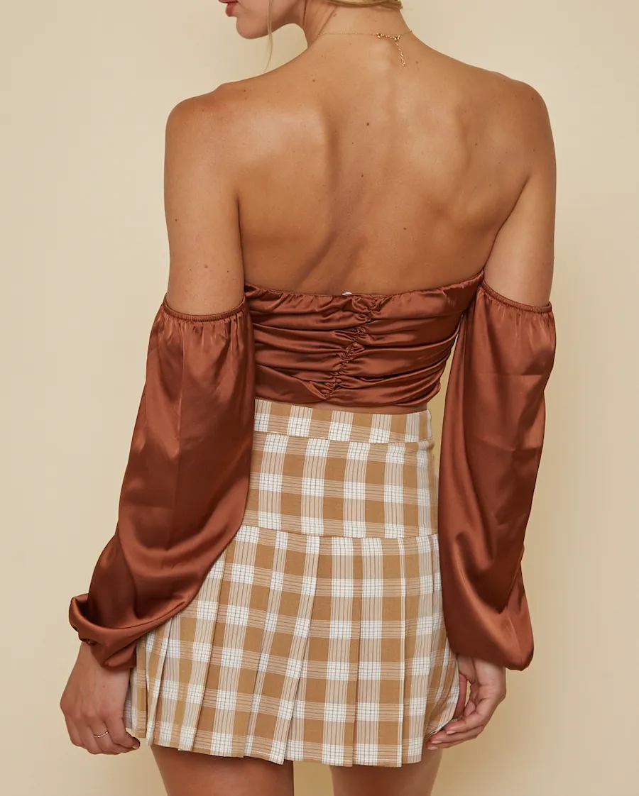 Lace Up Off Shoulder Crop Top