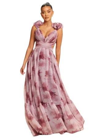 Lacie Floral Chiffon Gown