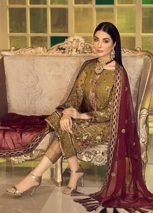 Latest Chiffon embroidered Pakistani Eid dress 2020 in green color # P2481