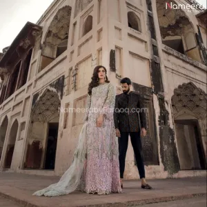 Latest Long Maxi in Pink Bridal Dress Pakistani #BS91