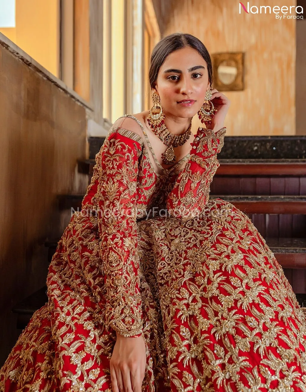Latest Pakistani Bridal Long Tail Maxi Online #BB261