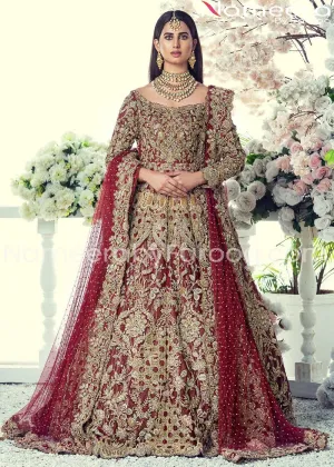 Latest Pakistani Bridal Red Maxi for Wedding 2021 #BB107