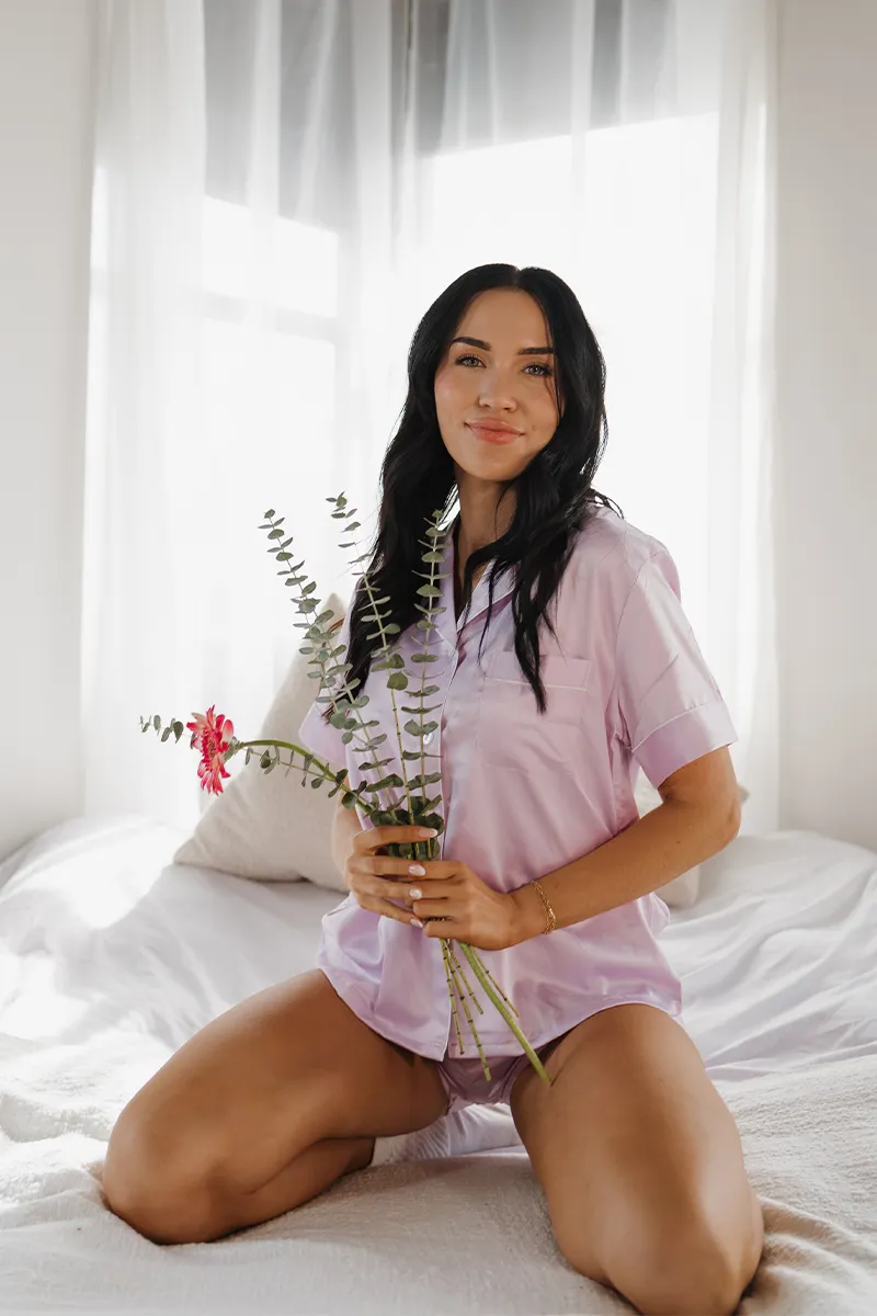 Lavender Satin Pajamas by Spikes and Seams