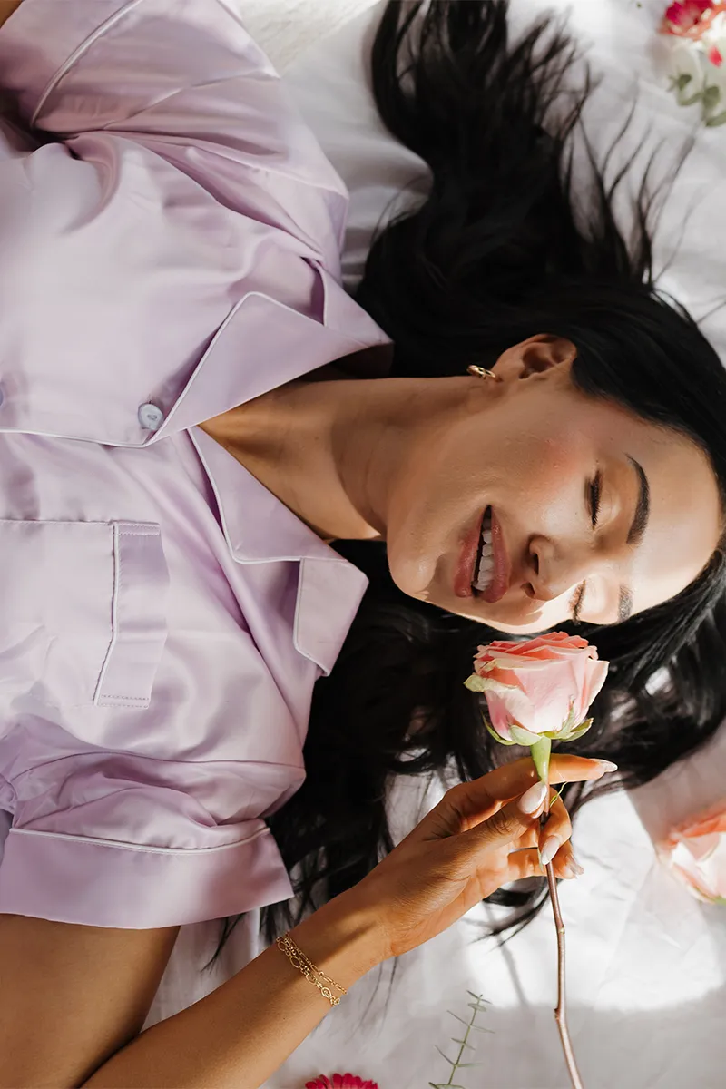 Lavender Satin Pajamas by Spikes and Seams
