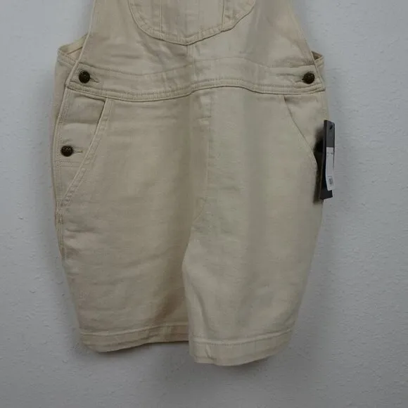 Lee Short Overalls Shortalls Women's Size M Beige Denim Romper Coveralls