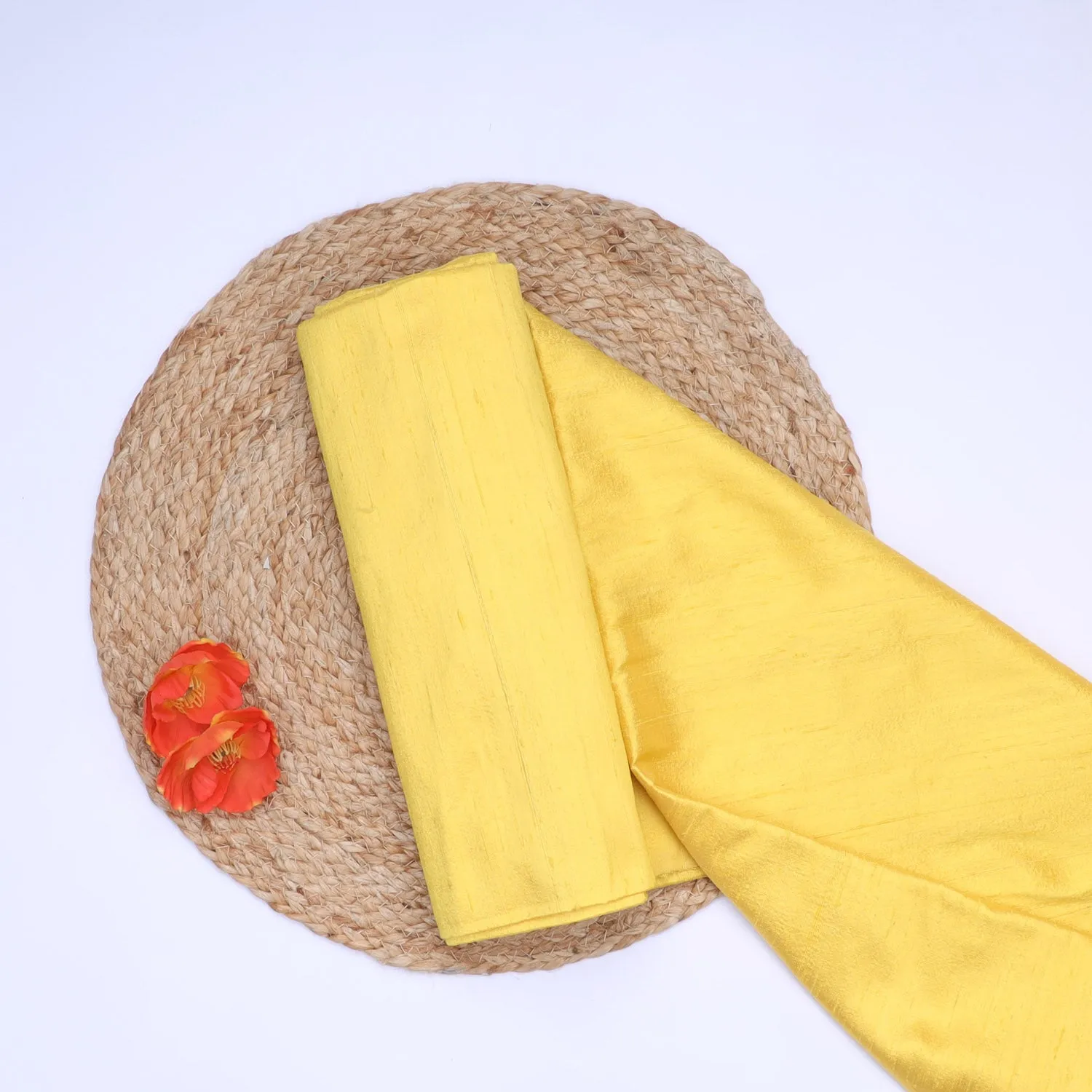 Lemon Yellow Plain Silk Fabric