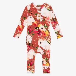 Leonora Long Sleeve Ruffled Henley Romper