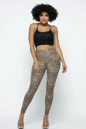 LEOPARD PRINT SKINNY LEGGINGS