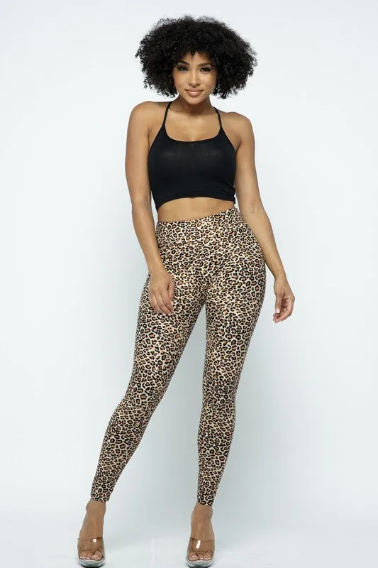 LEOPARD PRINT SKINNY LEGGINGS
